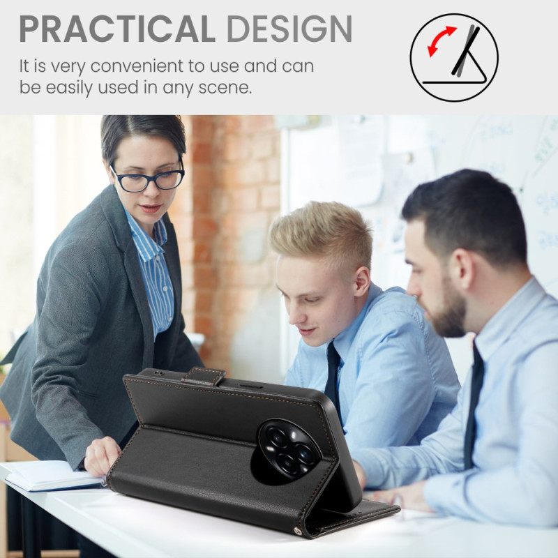 Leren Hoesje Voor Realme 14 Pro Plus 5g Drie Kaartsleuven En Houder