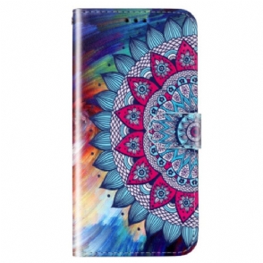 Folio-hoesje voor Xiaomi 12 Lite Met Ketting Kleurrijke Strappy Mandala