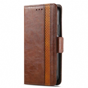 Leren Hoesje voor Xiaomi 12 Lite Tweekleurige Dubbele Sluiting