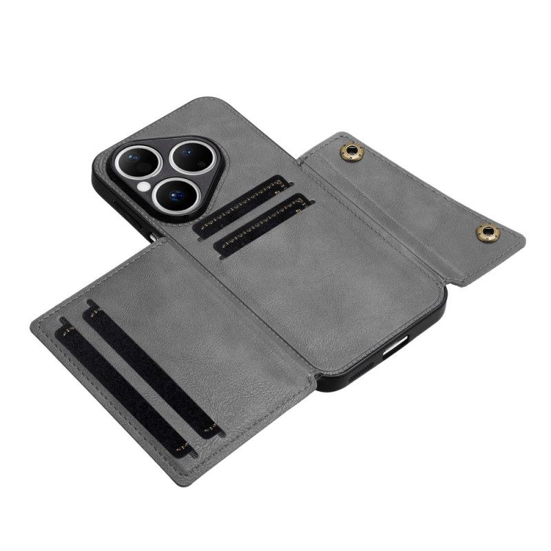 Cover Hoesje Huawei Pura 80 Telefoonhoesje Kaart Met Lederlook Houder