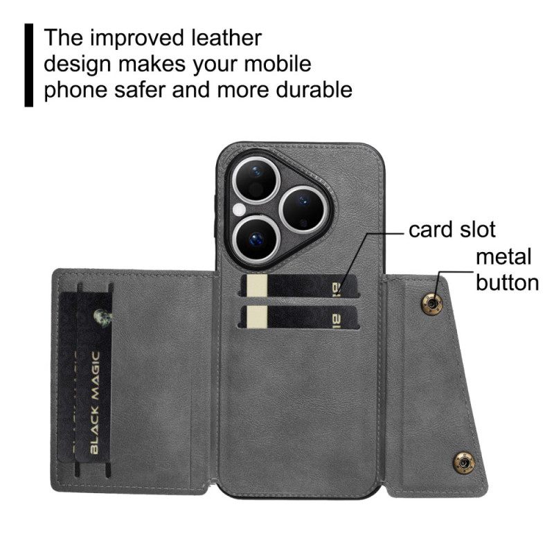 Cover Hoesje Huawei Pura 80 Telefoonhoesje Kaart Met Lederlook Houder