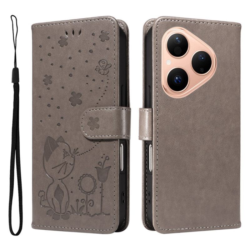 Folio-hoesje Huawei Pura 80 Kat En Bij