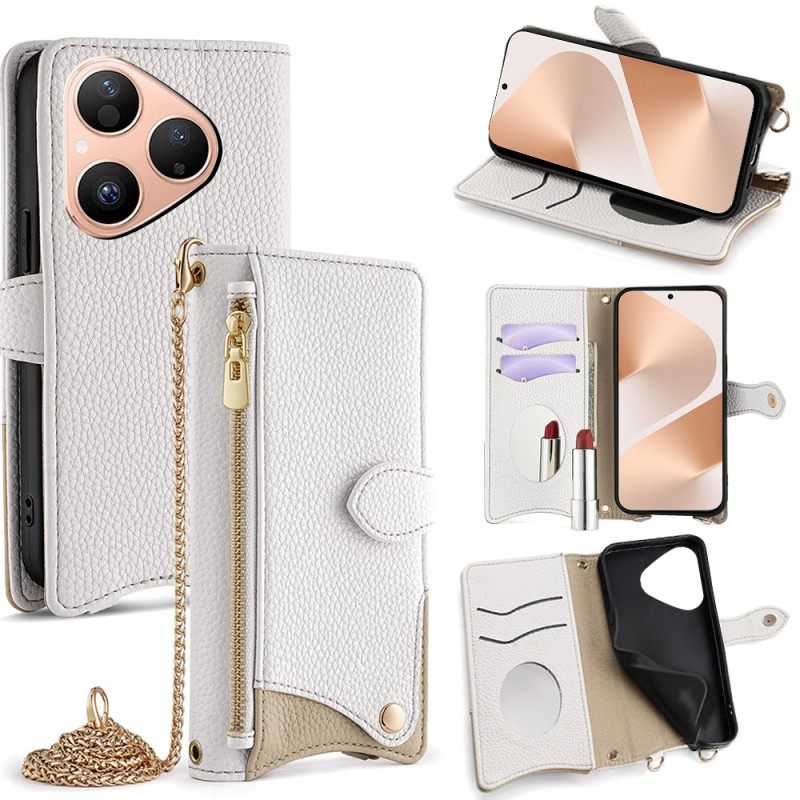 Folio-hoesje Huawei Pura 80 Portemonnee Met Ketting