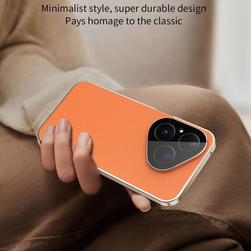 Hoesje Huawei Pura 80 Lederen Ontwerp En Gehard Glazen Schermbeschermer