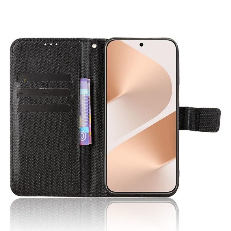 Leren Hoesje Huawei Pura 80 Diamantstructuur