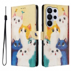 Folio-hoesje Samsung Galaxy S26 Ultra Telefoonhoesje Kleurrijke Katten