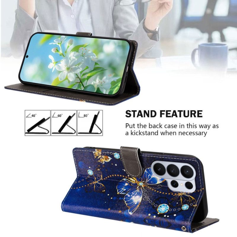 Folio-hoesje Samsung Galaxy S26 Ultra Telefoonhoesje Kostbare Vlinders
