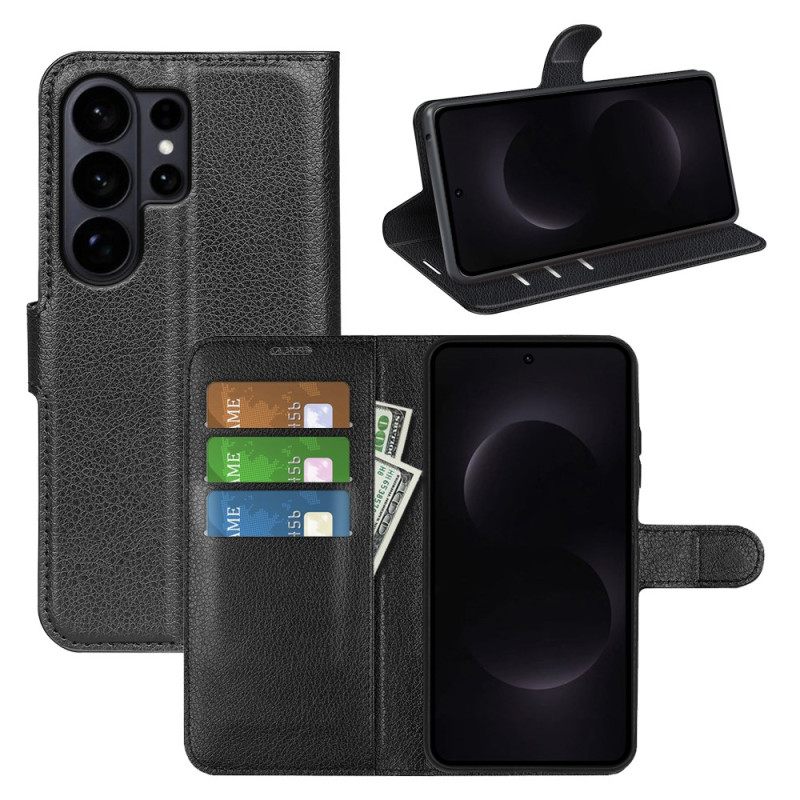 Folio-hoesje Samsung Galaxy S26 Ultra Telefoonhoesje Lychee Kunstleer