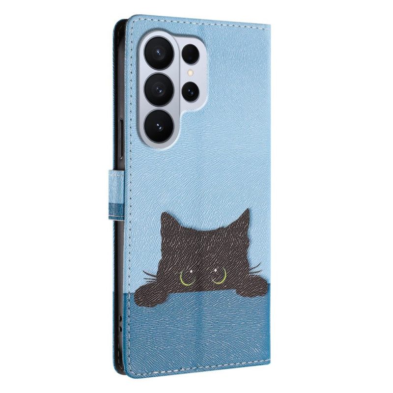 Folio-hoesje Samsung Galaxy S26 Ultra Telefoonhoesje Zwart Kitten