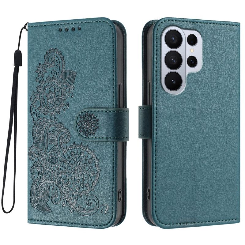 Leren Hoesje Samsung Galaxy S26 Ultra Kanten Mandala