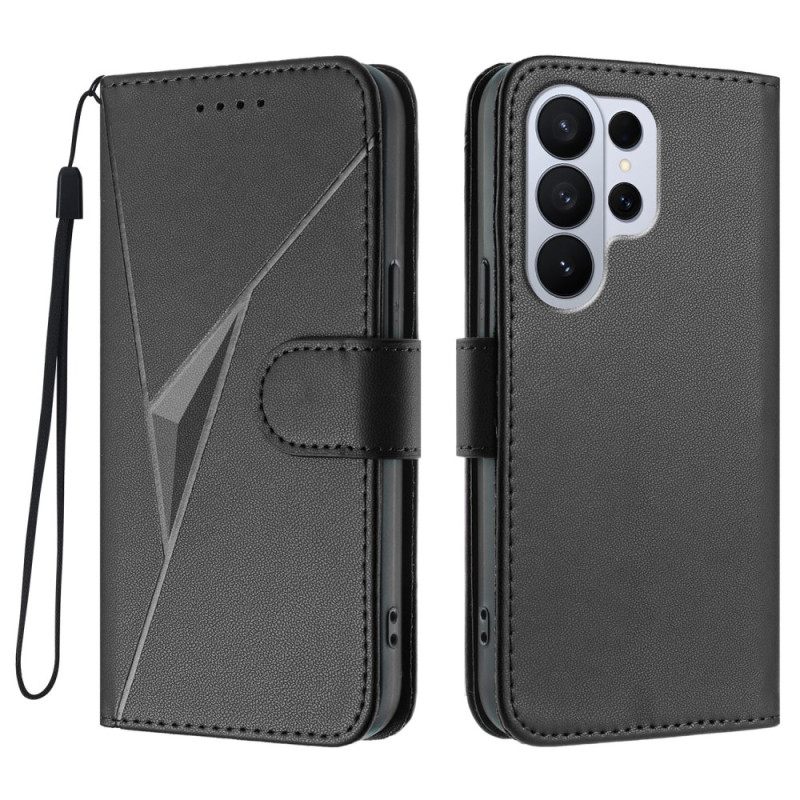 Leren Hoesje Voor Samsung Galaxy S26 Ultra Driehoekspatroon