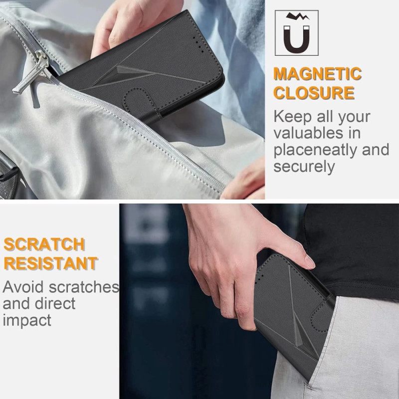 Leren Hoesje Voor Samsung Galaxy S26 Ultra Driehoekspatroon