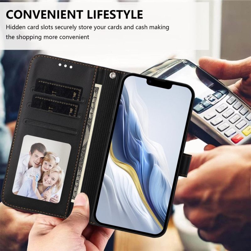 Folio-hoesje Vivo V50e 5g Effen Kunstleer Met Draagkoord