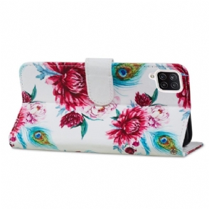 Flip Case voor Samsung Galaxy A12 Pauwbloem