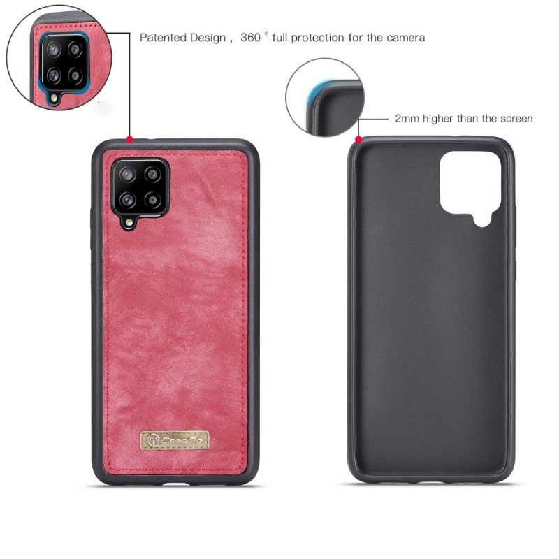 Telefoonhoesje Leren Hoesje voor Samsung Galaxy A12 Bescherming 2 in 1 Afneembare Modus