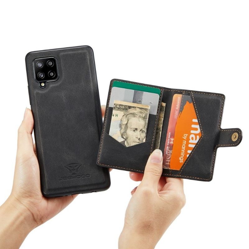 Telefoonhoesje voor Samsung Galaxy A12 Ledereffect + Verwijderbare Kaarthouder