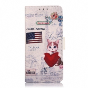 Folio-hoesje voor Google Pixel 7 Reiziger Kat