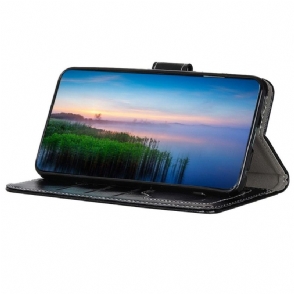 Folio-hoesje voor Samsung Galaxy M33 5G Luxe Stiksels Met Leereffect