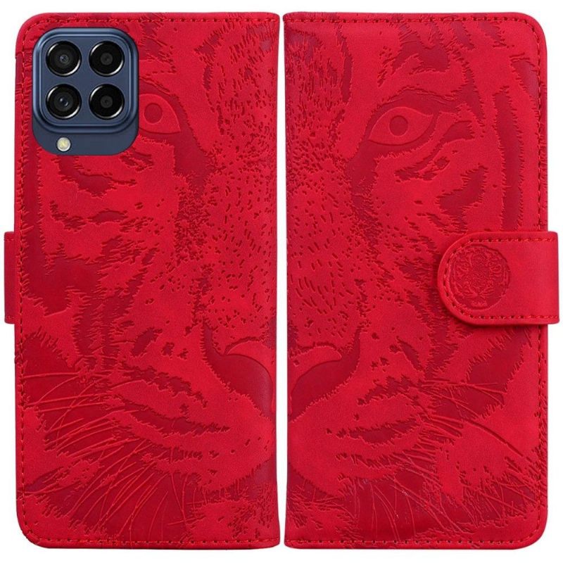 Folio-hoesje voor Samsung Galaxy M33 5G Tijger Met Reliëf