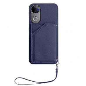 Cover Hoesje Vivo V50 5g Telefoonhoesje Kaarthouder En Draagkoord