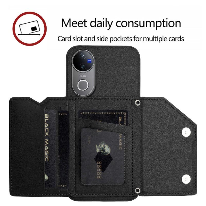 Cover Hoesje Vivo V50 5g Telefoonhoesje Kaarthouder En Draagkoord