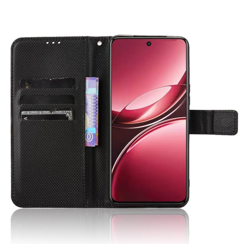 Flip Case Leren Vivo V50 5g Diamantstructuur