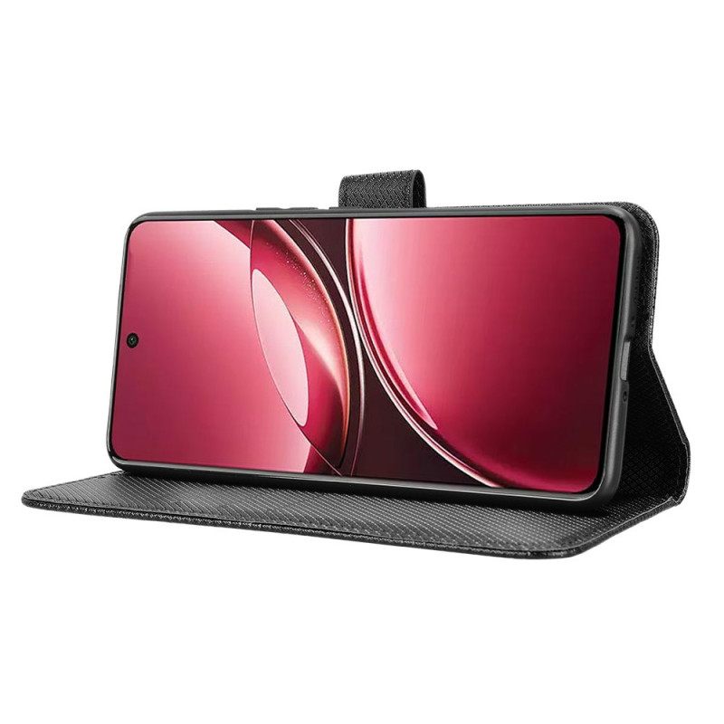 Flip Case Leren Vivo V50 5g Diamantstructuur