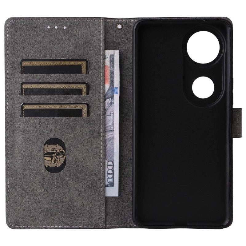 Flip Case Leren Vivo V50 5g Rfid-bescherming En Riem