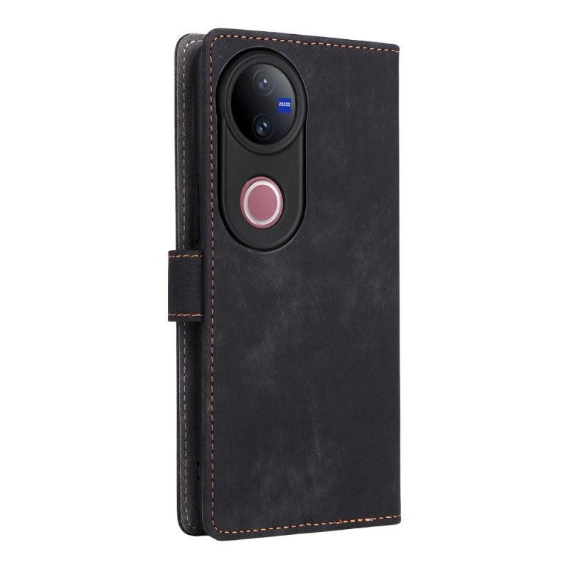 Flip Case Leren Vivo V50 5g Rfid-bescherming En Riem