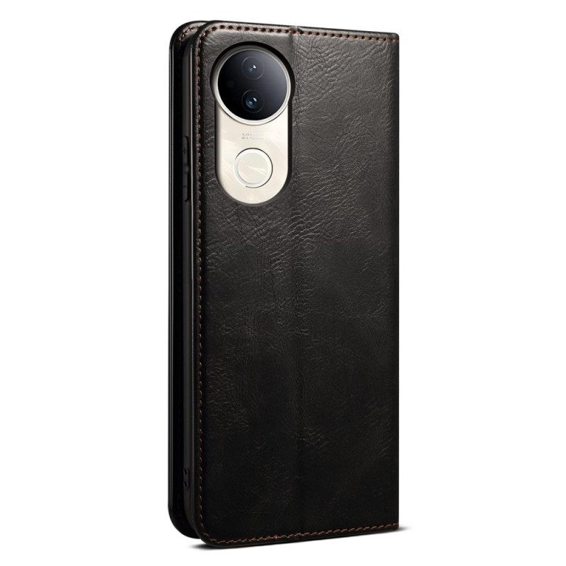 Folio-hoesje Vivo V50 5g Gewaxt Kunstleer Bescherming Hoesje