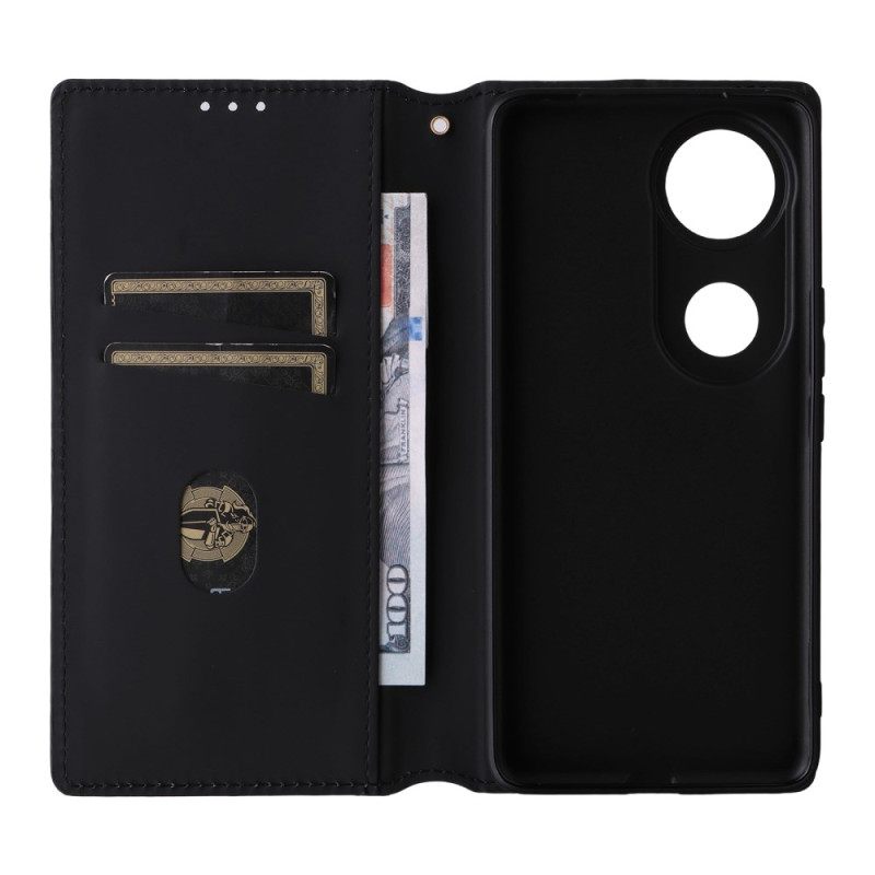 Folio-hoesje Vivo V50 5g Met Geprint Diamantpatroon Bescherming Hoesje