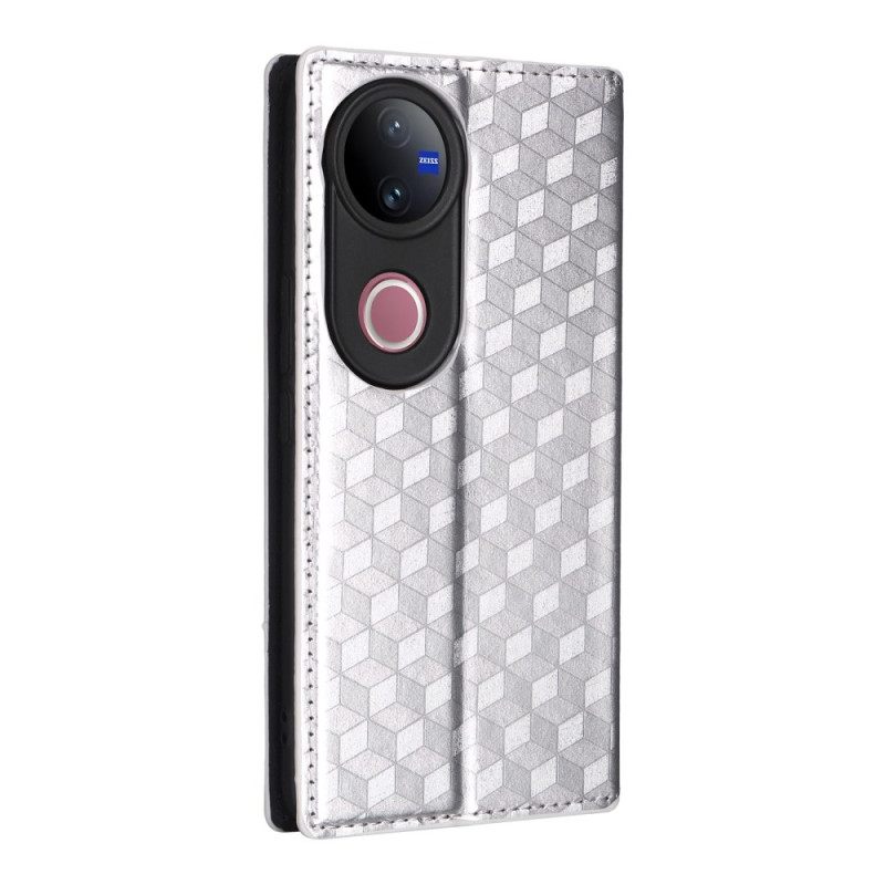 Folio-hoesje Vivo V50 5g Met Geprint Diamantpatroon Bescherming Hoesje