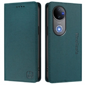 Folio-hoesje Vivo V50 5g Rfid-bescherming En Verstelbare Standaard Bescherming Hoesje