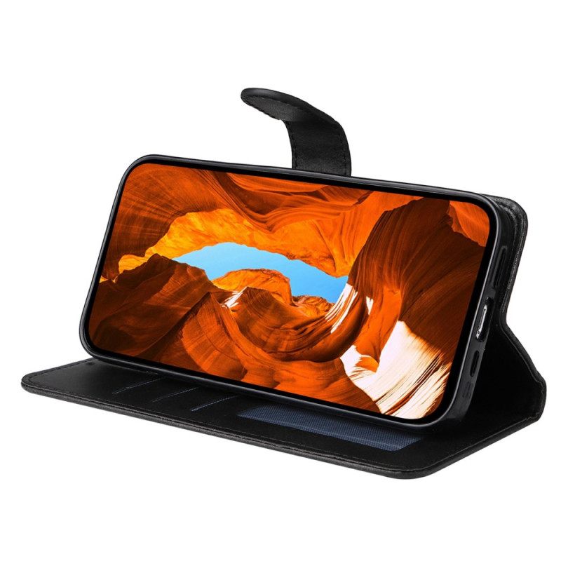 Folio-hoesje Vivo V50 5g Telefoonhoesje Effen Leerlook