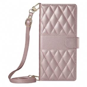 Folio-hoesje Vivo V50 5g Telefoonhoesje Gewatteerd Met Riem En Schouderriem