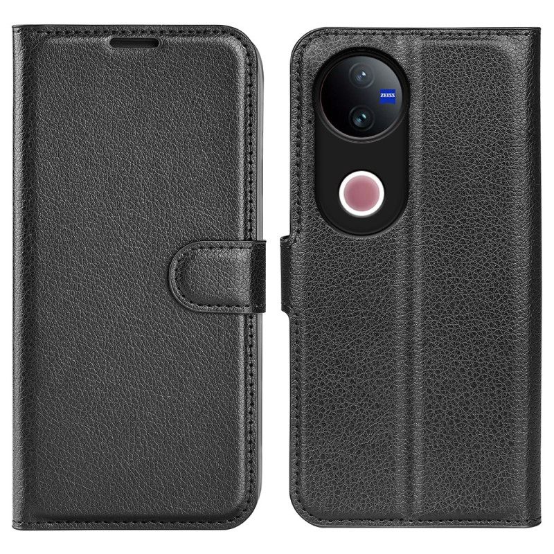 Folio-hoesje Vivo V50 5g Telefoonhoesje Lychee Kunstleer