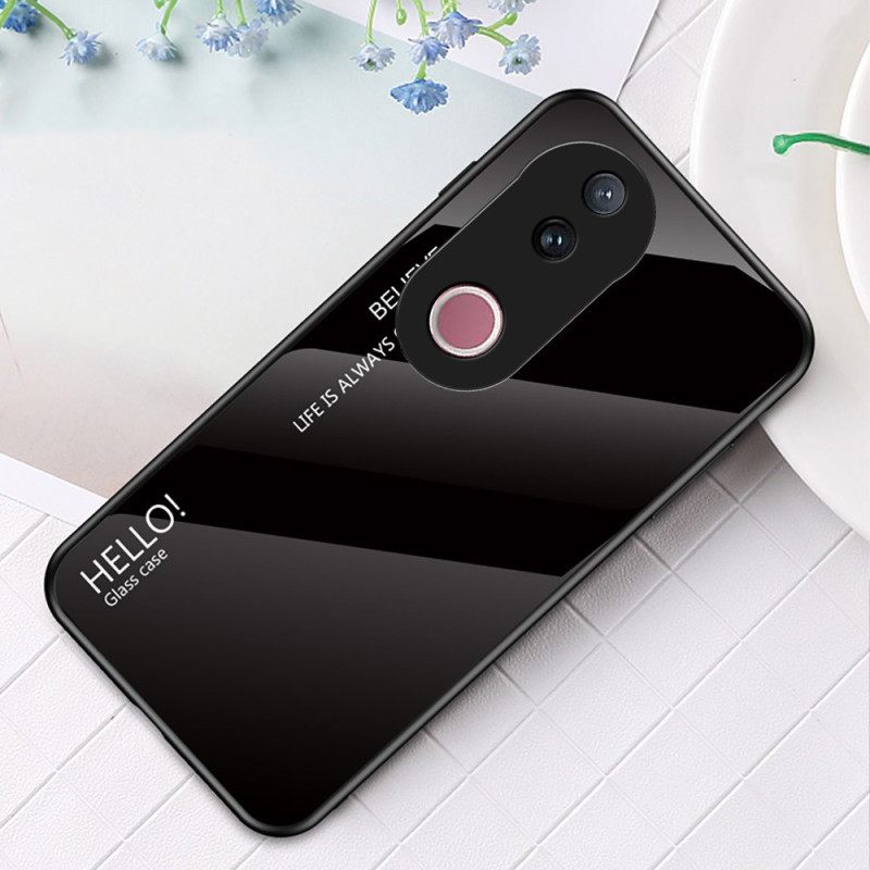 Hoesje Vivo V50 5g Gehard Glas Hello