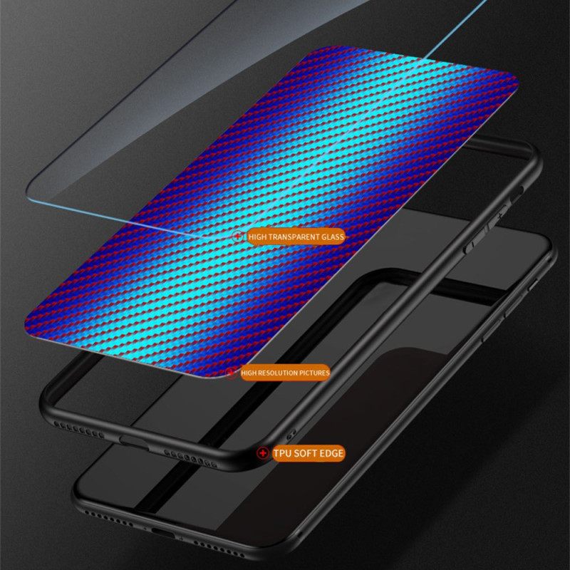 Hoesje Vivo V50 5g Gehard Glas Met Koolstofvezel