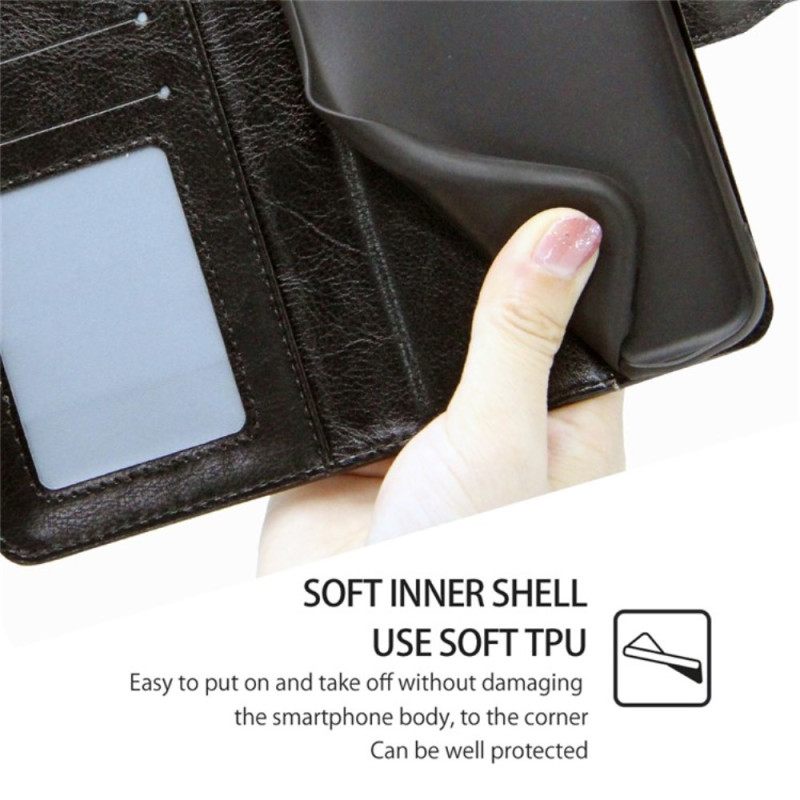 Leren Hoesje Vivo V50 5g Retro Imitatieleer Bescherming Hoesje