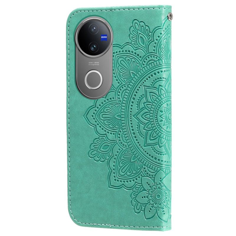 Leren Hoesje Vivo V50 5g Vingerafdruk Mandala