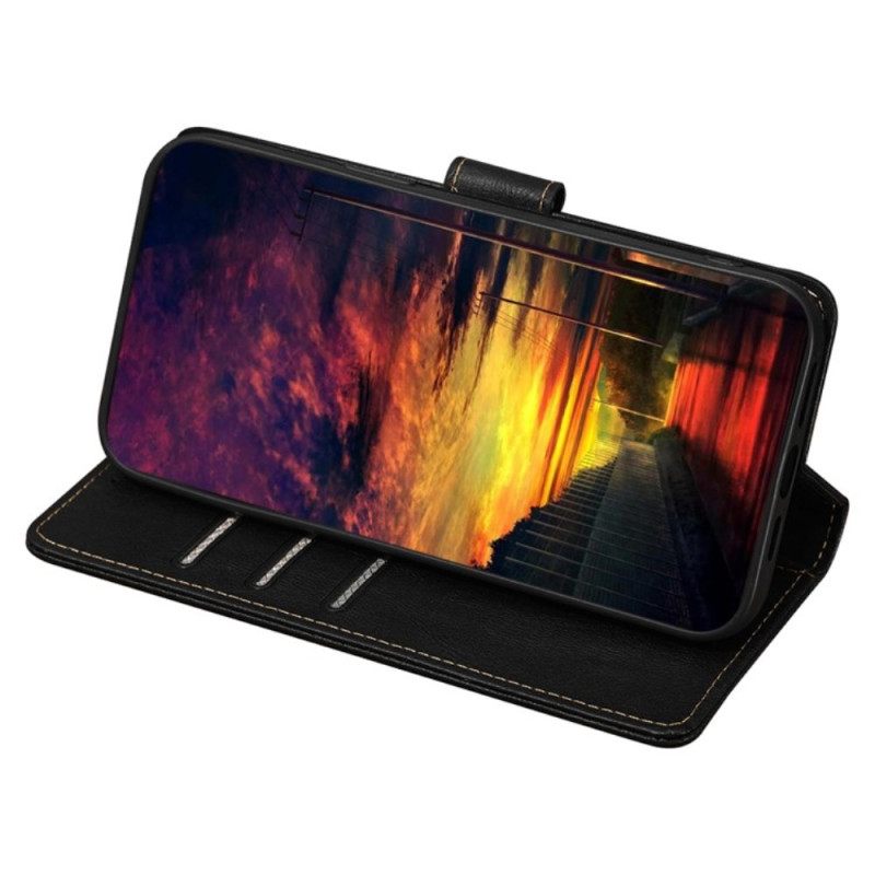 Leren Hoesje Vivo V50 5g Vintage Rfid-bescherming Bescherming Hoesje