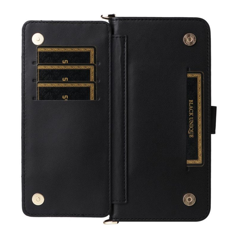 Leren Hoesje Voor Vivo V50 5g Gewatteerd Met Riemen