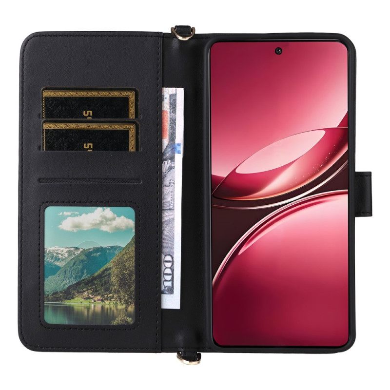 Leren Hoesje Voor Vivo V50 5g Gewatteerd Met Riemen