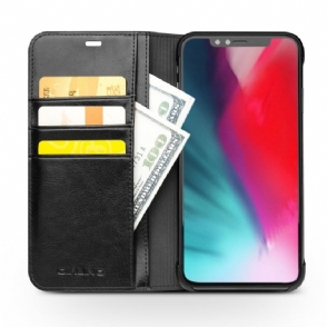 Folio-hoesje voor iPhone XS Max Echt Leer