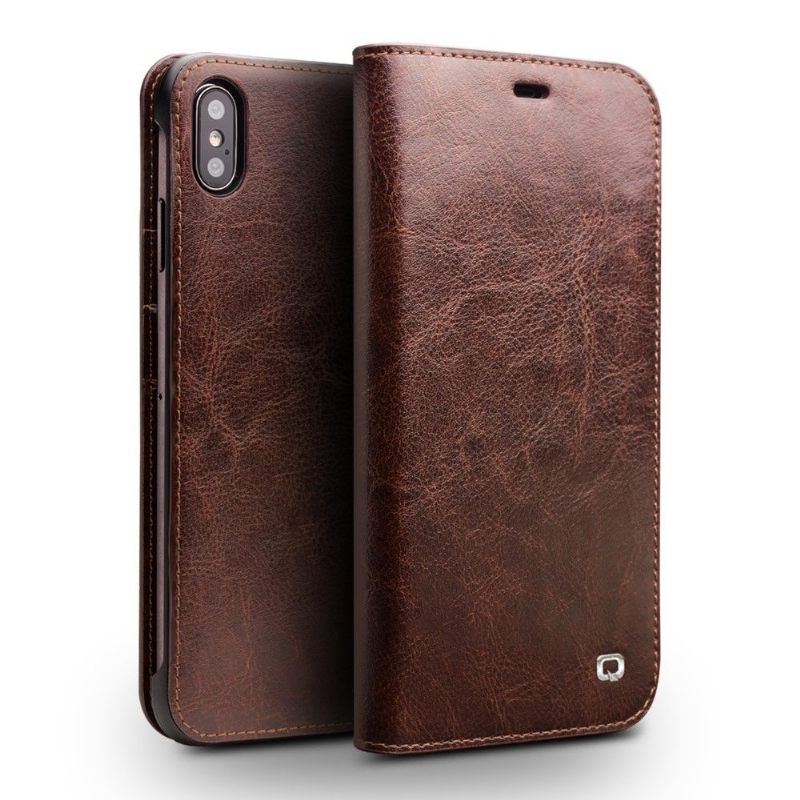 Folio-hoesje voor iPhone XS Max Echt Leer