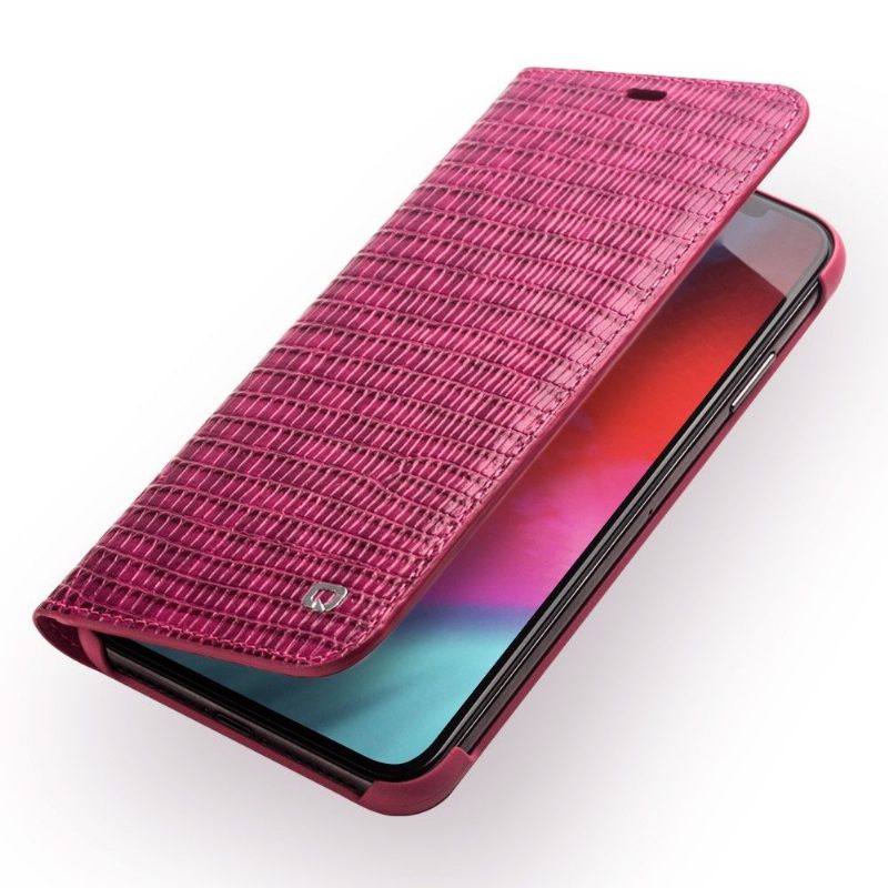 Folio-hoesje voor iPhone XS Max Echt Leer Met Croco-effect