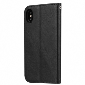 Folio-hoesje voor iPhone XS Max Stand Case Leder Effect