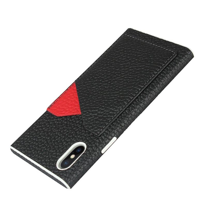 Hoesje voor iPhone XS Max Leren Effect Kaarthouder Met Lanyard