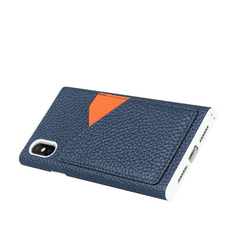 Hoesje voor iPhone XS Max Leren Effect Kaarthouder Met Lanyard