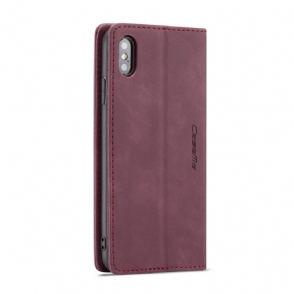 Leren Hoesje voor iPhone XS Max Golias Ledereffect - Rode Wijn